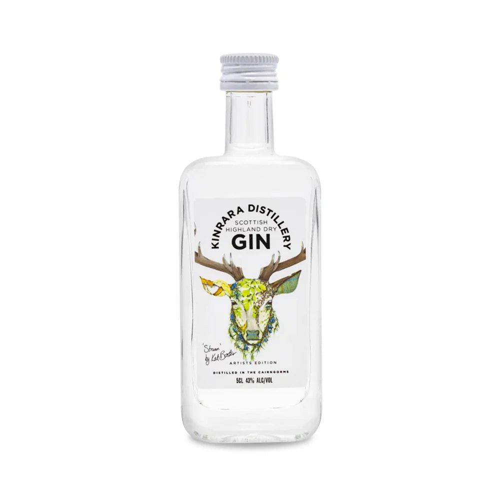 Kinrara Distillery Artists Edition Gin Featuring Struan The Stag 5cl Miniature