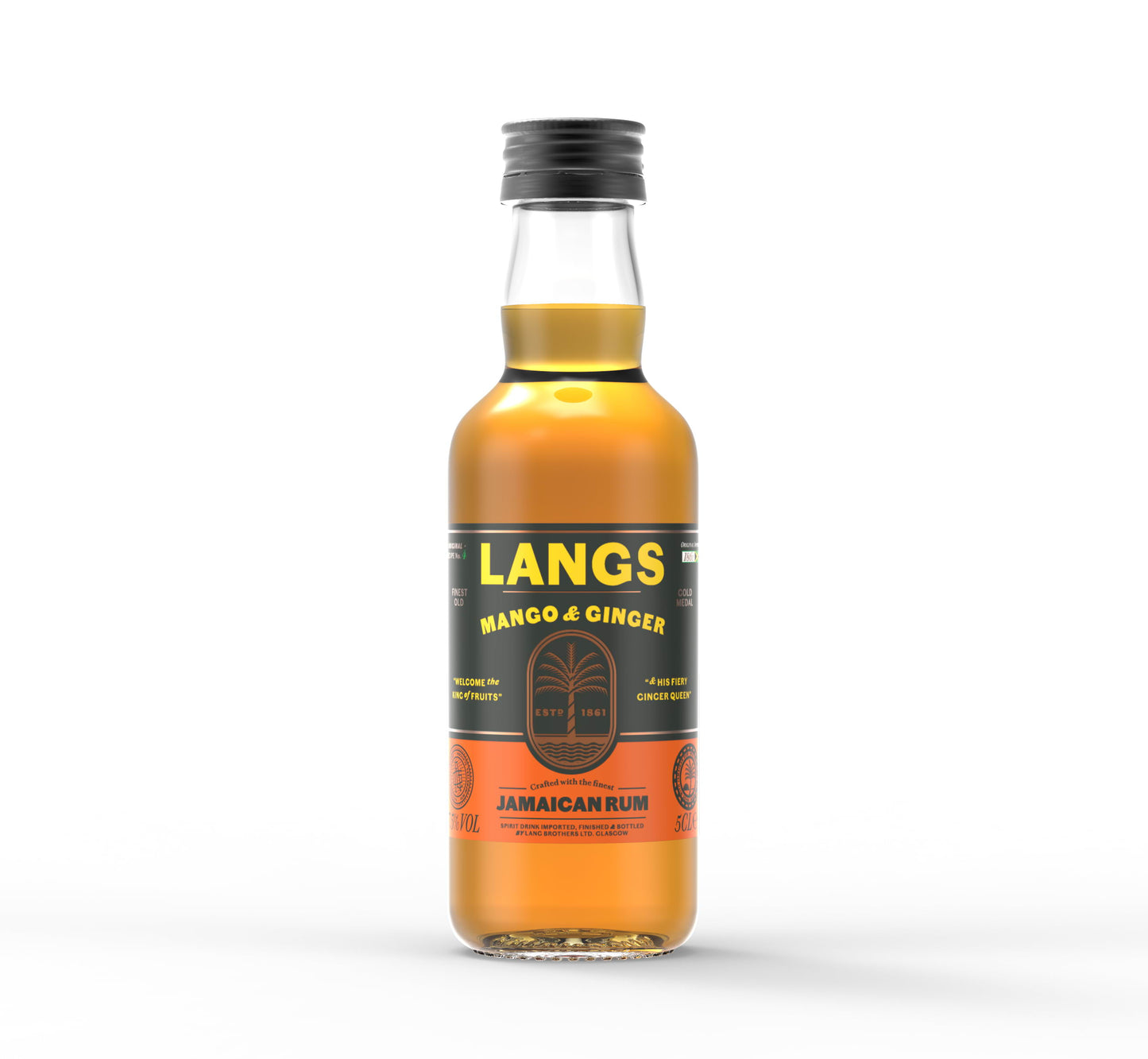 Langs Mango & Ginger Jamaican Rum 5cl Miniature