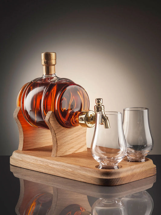 Whisky Barrel Glass Refillable Decanter 350ml
